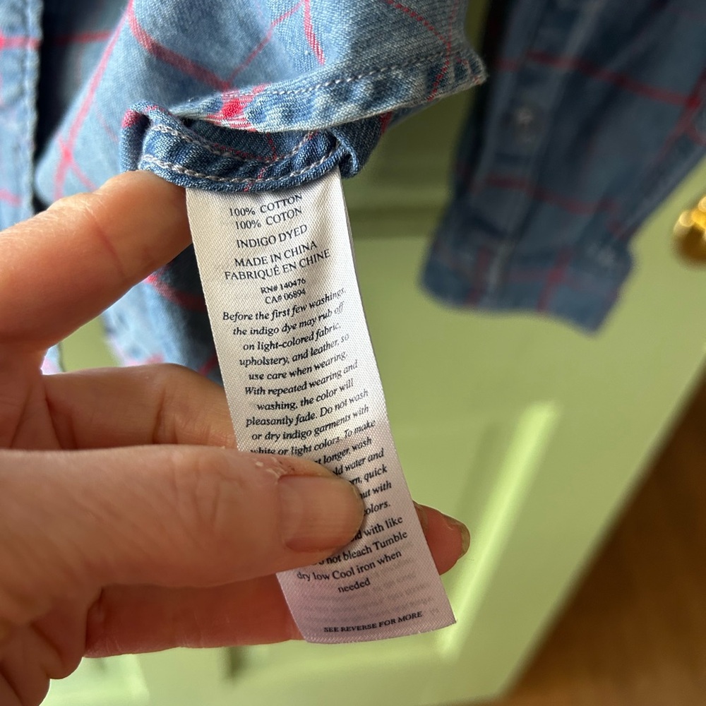 Faherty Blue Plaid Button Down Flannel Lightweigh… - image 4